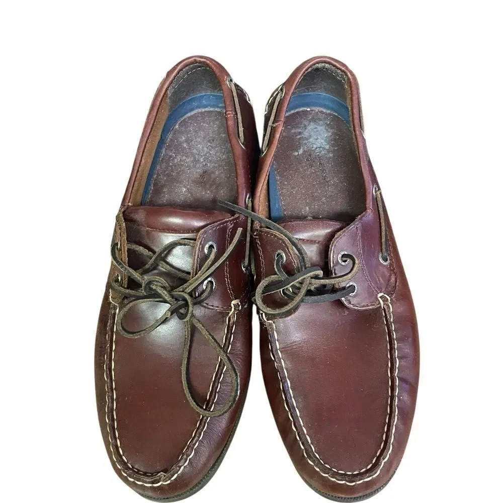 Dockers Classic Brown Leather Boat Shoes excellent condition size 11.5 medium